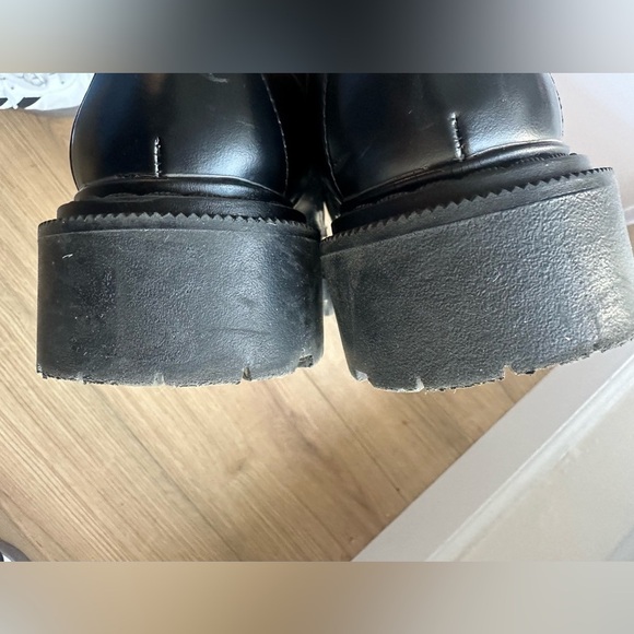 H & M Black  Loafers  with Gold Detailing - Picture 3 of 8